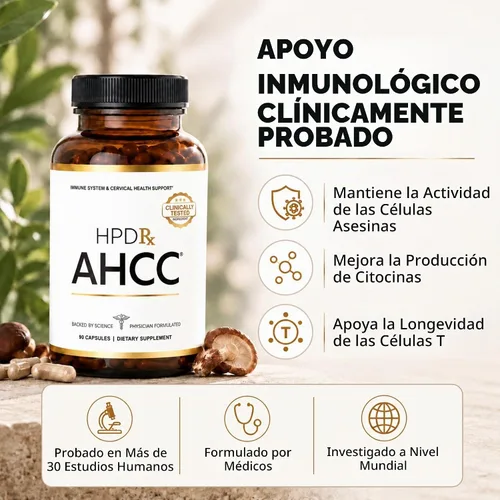 Vista 2 de HPD Rx Premium AHCC y hongo Shiitake 1100 mg Suministro para 30 días, 1 paquete