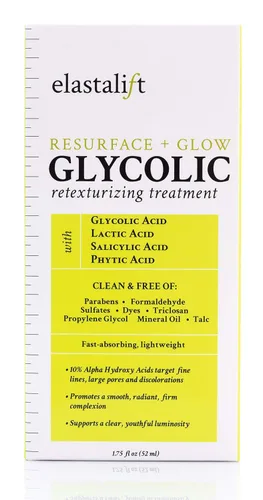 Vista 4 de Elastalift Suero facial de ácido glicólico rejuvenecedor, corrector de manchas oscuras antienvejecimiento, exfoliación facial que reduce los poros