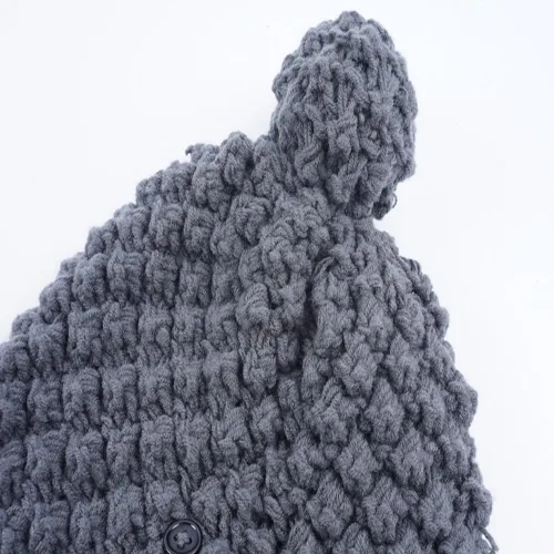 Vista 4 de Gorro de punto hecho a mano con cabeza de Buda para mujer, para invierno, patinaje, camping, senderismo, gorro cálido