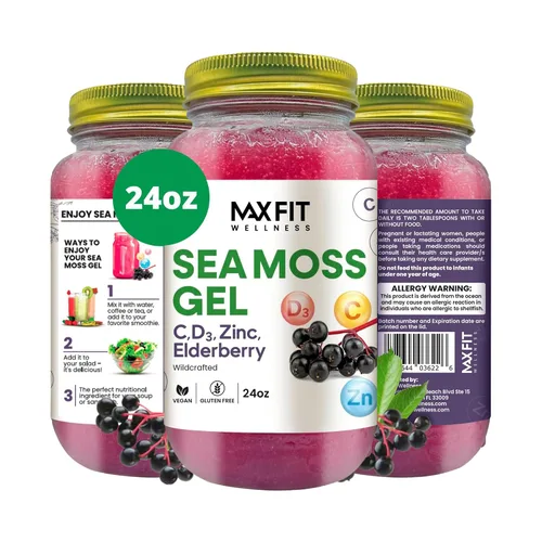 Vista 8 de Gel de musgo marino crudo (12 sabores) de 24 onzas, gel de musgo marino dorado silvestre de Santa Lucía 92 vitaminas y minerales puro crudo +