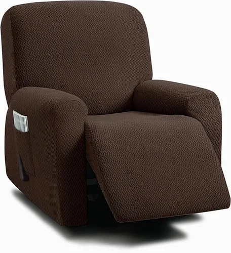 Vista 27 de ULTICOR Fundas jacquard para sofá reclinable de 8 piezas, fundas elásticas para sofá reclinable de 3 cojines, gruesas, suaves y lavables (estilo 3)