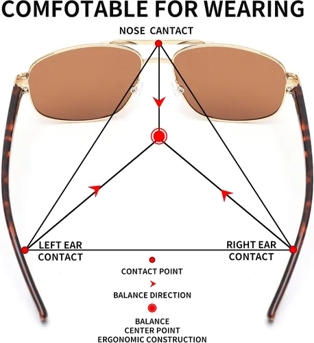 Vista 5 de JIM HALO Gafas de sol polarizadas de aviador para hombres y mujeres, gafas de sol clásicas militares para conducción, protección UV400