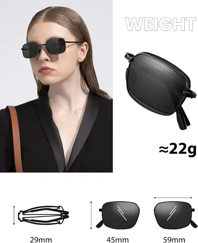 Vista 2 de Cyxus Gafas de sol plegables para mujeres y hombres, lentes polarizadas con protección UV 400, pantalla plegable, portátil, ultraligera, montura TR