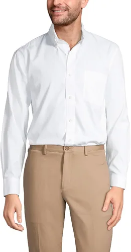 Vista 3 de Lands' End Camisa de vestir con cuello abotonado Supima sin planchado, ajuste tradicional, para hombre