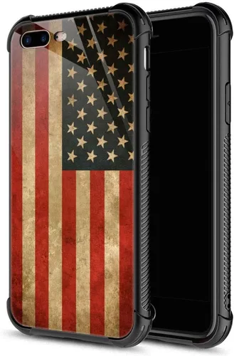 Vista 12 de ZHEGAILIAN Funda compatible con iPhone 7P/8P, AK 47, carcasa de munición para ametralladora AK 47, parte trasera de vidrio templado + funda