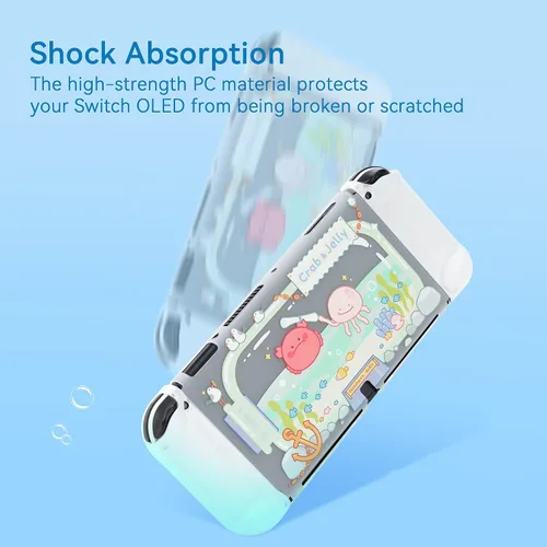 Vista 3 de GeekShare Funda protectora para Switch OLED Cute Marine Animal Theme Slim Cover Case Anti-arañazos Hard Protective Shell Compatible con Nintendo