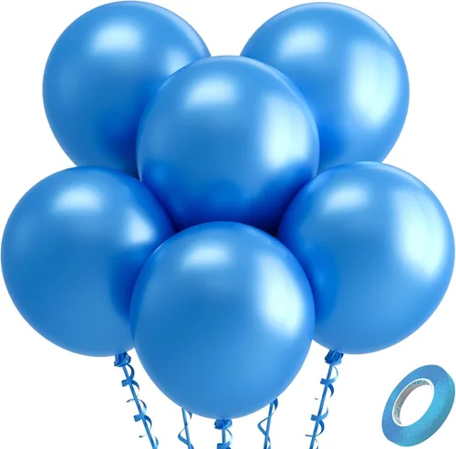Vista 174 de Bezente - Globos redondos de látex cromado metálico plateado para helio, paquete de 100 unidades de 12 pulgadas Globos plateados para decoraciones