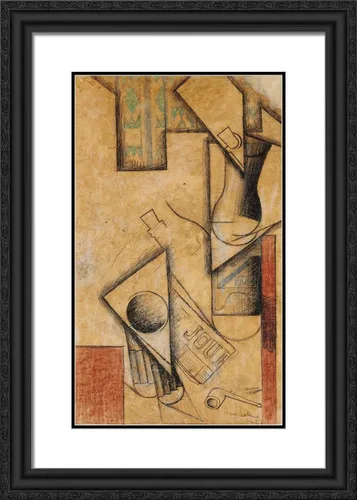 Vista 3 de ArtDirect Gris, Juan 18x24 Black Modern Framed Art Print Titled: Still Life of Newspaper