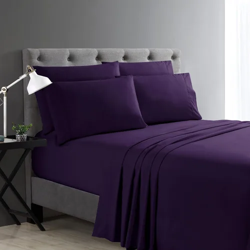 Vista 39 de Juego de sábanas Cathay Home Micro Caress lujoso, 90 g/m², 3 piezas, tamaño Twin, con 1 funda de almohada adicional, color Aqua