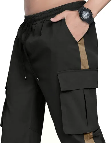 Vista 3 de EELHOE Mens Summer Pants Ripstop Lightweight Relaxed-Fit Trousers Outdoor Hiking Work Bottom Pant with Multi Pockets