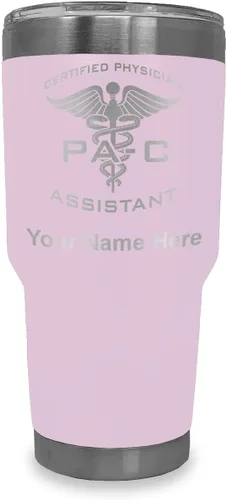 Vista 22 de LaserGram Vaso aislado al vacío de 20 onzas, asistente médico certificado PA-C, grabado personalizado incluido (negro)