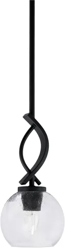 Vista 29 de Toltec Lighting Cavella Stem Colgado Mini colgante, acabado grafito, vidrio de muselina blanca de 4 pulgadas