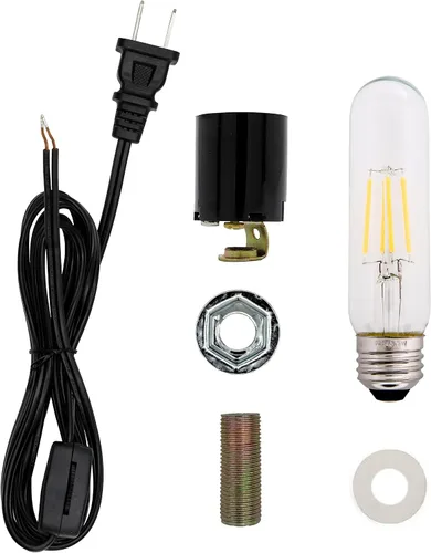 Vista 7 de Creative Hobbies Kit de cableado grande de cerámica para árbol de Navidad con bombilla LED de 3.5 W, enchufe de base estándar (Edison), perfecto
