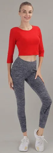 Vista 27 de Camiseta corta para mujer, cuello redondo, manga 3/4, casual, Y2K, linda camiseta corta para yoga