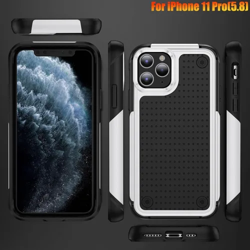 Vista 8 de Funda resistente para Apple iPhone 11 Pro de 5.8 pulgadas, 4 esquinas con bolsas de aire [protección contra caídas de 12 pies], agarre texturizado