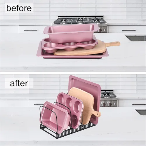 Vista 3 de Toplife Organizador de Utensilios de Repostería 10+ para Utensilios de Repostería de Cocina, Utensilios de Cocina, Vajilla, Tablas de Cortar, Negro