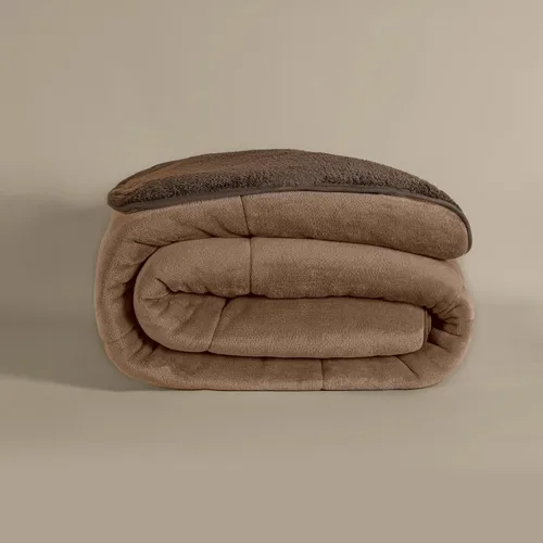 Vista 5 de Vianney Manta de invierno reversible de piel sintética y textura de piel de oveja – Manta ultrasuave y acogedora para sofá o cama, ligera y elegante