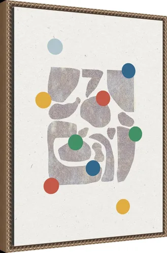 Vista 2 de Amanti Art Framed Canvas Wall Art 24x18 Retro Dots and Paper by THE MIUUS STUDIO, Framed Wall Art Canvas, Abstract Artwork, Traditional Decor