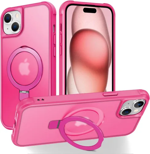 Vista 25 de CHAOFEnG Funda magnética compatible con iPhone 11 con soporte, prueba de caídas de grado militar, compatible con imán, anillo translúcido, parte