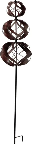 Vista 15 de Red Carpet Studios Windspinner decoración de jardín de metal giratorio de viento para patio con estaca de acero resistente a la intemperie, soportes