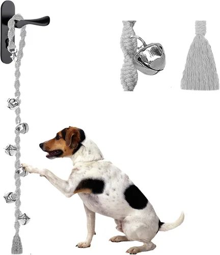 Vista 17 de Campanas de perro para salir al aire libre, campanas de entrenamiento para ir al baño, hechas a mano, ajustables Hecho a mano con hilo de alta