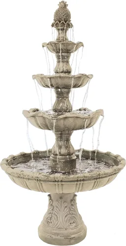 Vista 10 de Sunnydaze Grand Courtyard - Fuente de agua grande para exteriores de 4 niveles, fuente de 80 pulgadas de alto, fuente eléctrica escalonada de agua