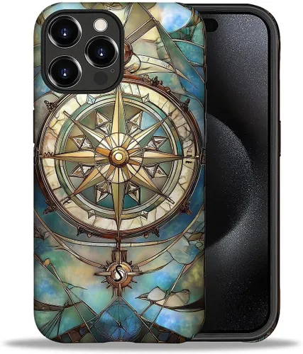 Vista 150 de ZHEGAILIAN Funda para iPhone 11, carcasa dura a prueba de golpes + silicona suave 2 en 1 híbrida, parachoques a prueba de caídas - Vidrio manchado