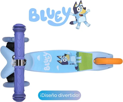 Vista 8 de Patinete para niños, auto equilibrio de 3 ruedas, ruedas LED iluminadas Azul