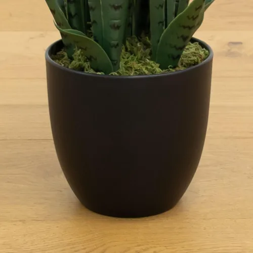 Vista 6 de Nearly Natural, Green 4855 35 pulgadas. Sansevieria con maceta negra