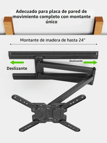 Vista 7 de USX MOUNT - Soporte de extensión de montaje en pared para televisor con placa de pared, ajuste para travesaños de madera de 16-24 pulgadas y fácil