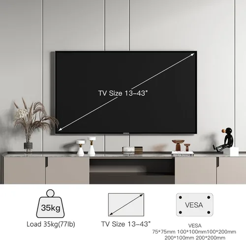 Vista 7 de FORGING MOUNT Soporte de pared para TV de esquina con brazo largo de 25.6 pulgadas, soporte de pared para TV de movimiento completo con giro e