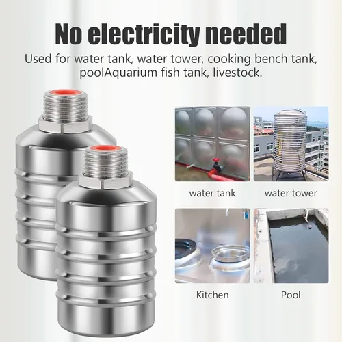 Vista 7 de Válvula de flotador de acero inoxidable 304 totalmente automática con control de nivel de agua para tanque de agua, mini válvula de flotador de bola