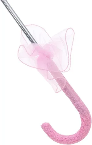 Vista 5 de Amosfun Sombrilla de encaje rosa Vintage Boda nupcial paraguas hecho a mano flores bordado paraguas para novia novia foto dama traje 1920s fiesta