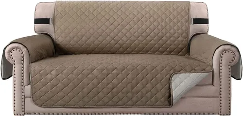Vista 21 de Funda impermeable para sofá biplaza, protector de sofá acolchado para sofá de 2 asientos, protector de muebles antideslizante para perros y mascotas