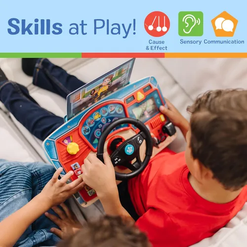 Vista 5 de Melissa & Doug PAW Patrol Rescue Mission Tablero de actividades de madera para niños, juguetes sensoriales para niños, juguete de conducción