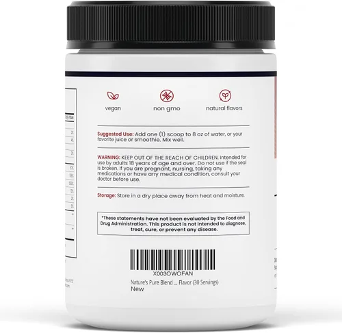Vista 8 de Nature's Pure Blend Polvo orgánico de raíz de remolacha – Potenciador de óxido nítrico L-Arginina – Remolacha líquida para la circulación del flujo