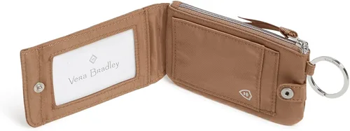 Vista 8 de Cartera de lujo de sarga con cremallera y protección RFID para mujer