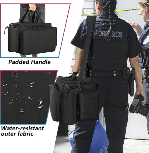 Vista 6 de Bolsa de patrulla Trunab para aplicación de la ley, bolsa de servicio policial, organizador de asiento delantero de automóvil compatible con laptop