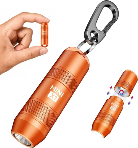 Vista 11 de EDC - Mini linternas LED de alto lúmenes, llavero de bolsillo, linterna de activación magnética, linterna pequeña recargable, batería de larga