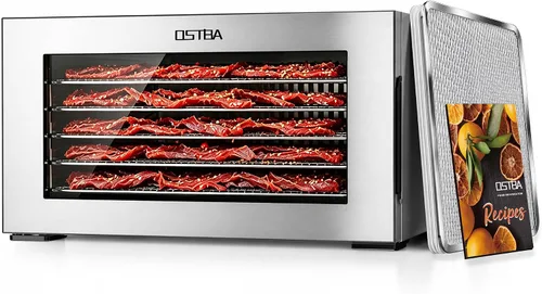 Vista 10 de OSTBA Deshidratador de alimentos con 12 bandejas, secadora de 850 W