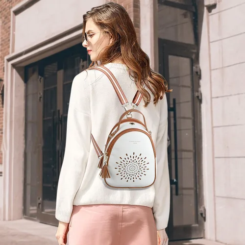 Vista 18 de T1953 Mochila para mujer, de piel sintética, para regalo para niñas y mujeres