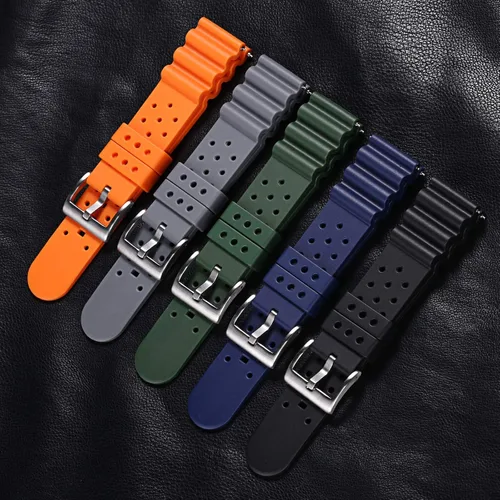 Vista 6 de Carty Correas de reloj de silicona de liberación rápida para hombres y mujeres de alta calidad impermeables de 0787in 0866in 0945in correas de goma
