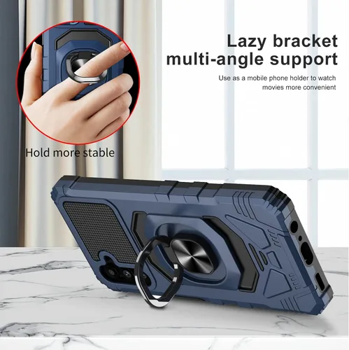Vista 3 de Ailiber Funda para teléfono Samsung Galaxy A13, funda Samsung A04S con protector de pantalla, soporte de anillo para montaje magnético de automóvil