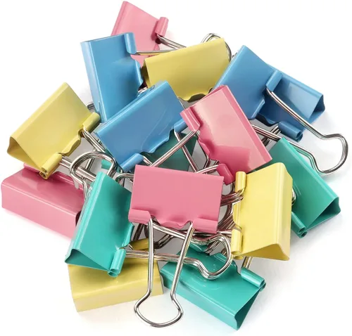 Vista 10 de ZZTX - Paquete de 40 clips pequeños para carpeta de 0.75 pulgadas, colores surtidos