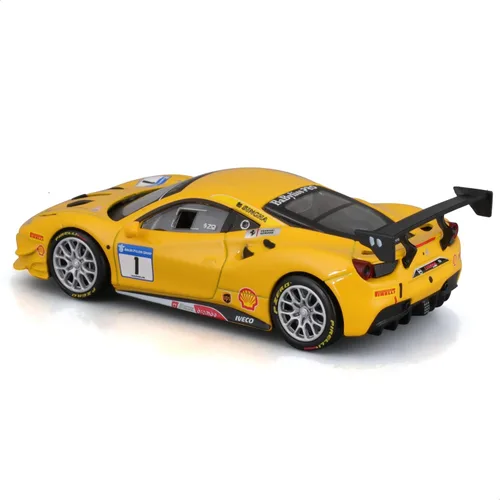 Vista 3 de Bburago B18-36306 43 Ferrari Racing 488 Challenge, Amarillo #1