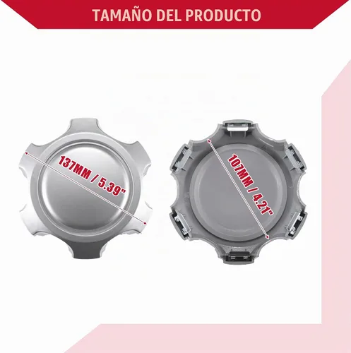 Vista 5 de 4260304030 / Tapas centrales de cubo de rueda para Toyota 4Runner 1996-2002 / Durable/plástico / 4 piezas/tono plateado