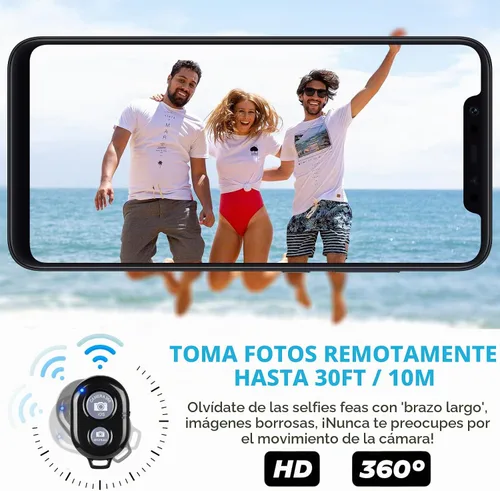 Vista 3 de Paquete de 2 unidades de control remoto inalámbrico para cámaras - Control remoto inalámbrico para teléfonos iPhone y Android, iPad, iPod, tableta