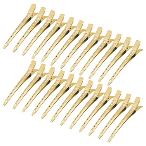 Vista 32 de 24 Paquetes de Pinzas Pico de Pato, Bantoye 2.75 Pulgadas Pinzas de Cocodrilo Rizadoras de Metal Antioxidante con Agujeros para Peinado del Cabello