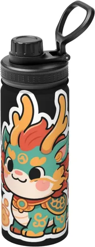 Vista 11 de Abstract flowers Printed Insulated Water Bottle, 18oz Stainless Steel Funny Travel Mug, Leakproof Hot & Cold for Sports, Gym, Hiking