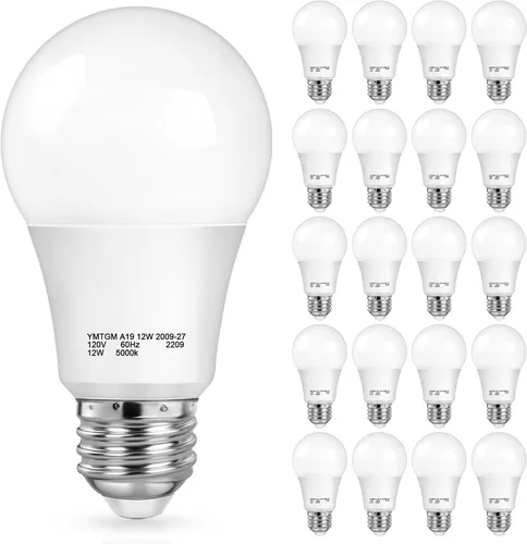Vista 9 de SHINE HAI Bombillas con sensor de luz del atardecer al amanecer, bombillas LED A19 de 12 W de encendido y apagado automático, 1200 lúmenes, base